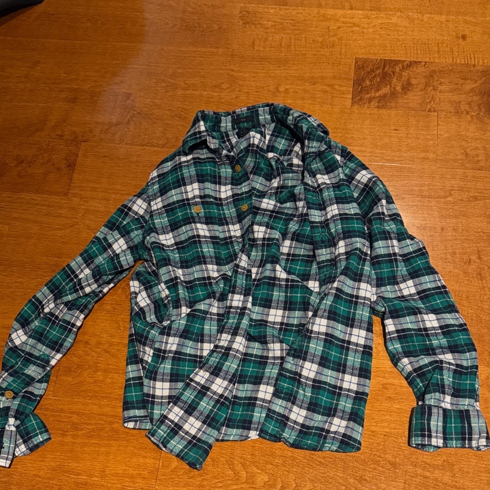 J. Crew Green and Blue Checkered Shirt